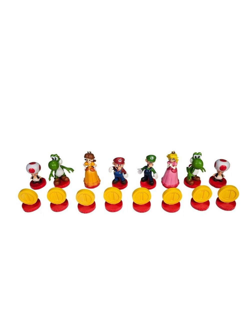 Super Mario Chess Collectors Edition 2" RED Figure Set of 16 Game Pieces Yoshi